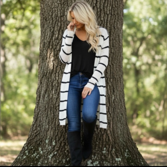 Chaser Open Striped Sweater - Picture 5 of 7